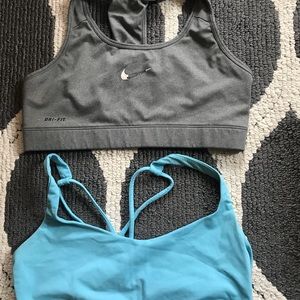 Lululemon and Nike sports bra
